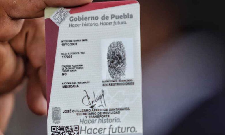Costo de licencias de conducir en Puebla se mantendrá en 2025