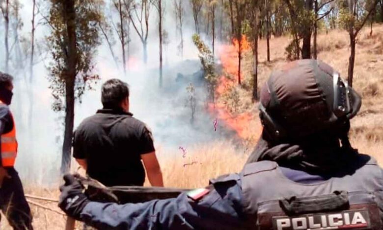 Policía y Bomberos de Cholula sofocan más de 20 incendios en el cerro zapotecas