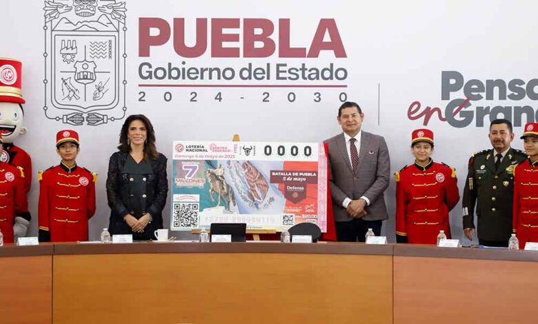 Lotería Nacional y Gobierno del Estado develan Billete Conmemorativo a la Batalla de Puebla