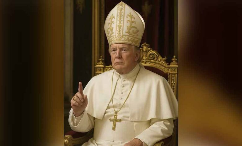 Trump publica imagen generada por IA de sí mismo vestido de Papa
