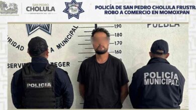 Policía de San Pedro Cholula frustra robo a comercio en Momoxpan