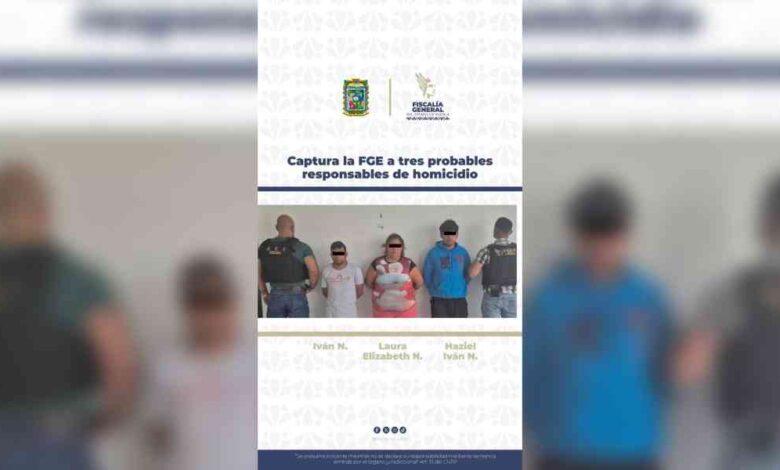 Captura la FGE a tres probables responsables de homicidio