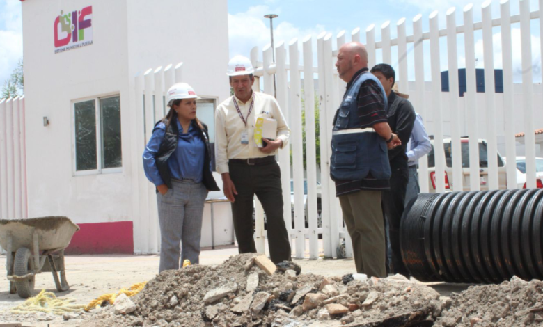 Contraloría Municipal supervisa avance de obras del colector pluvial en CMERI de SMDIF