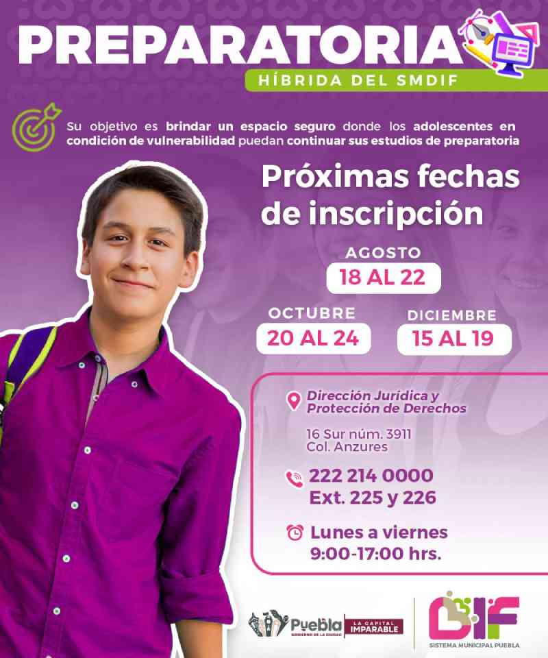 Ofrece SMDIF, programa de preparatoria híbrida para menores de 18 años 1
