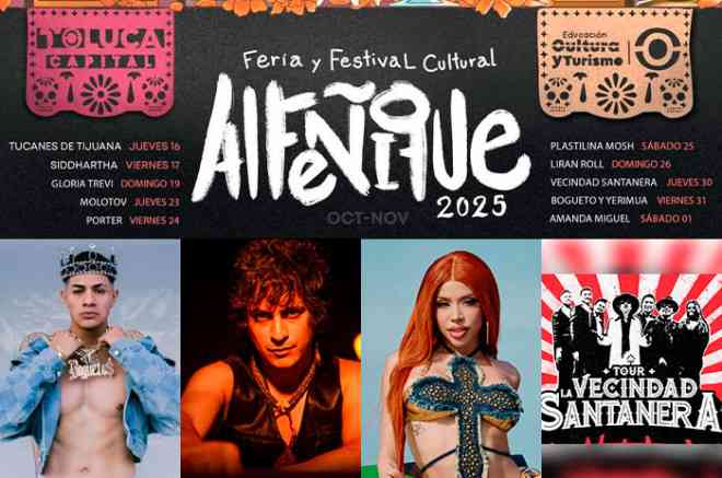 Anuncian Cartel Completo para la Feria y Festival Cultural del Alfeñique 2025 en Toluca