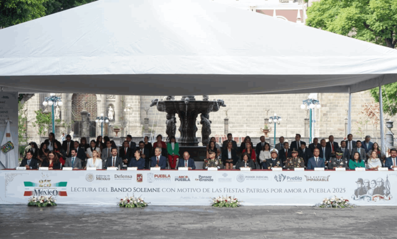 Autoridades dan inicio oficial a las Fiestas Patrias 2025 con la Lectura del Bando Solemne en Puebla