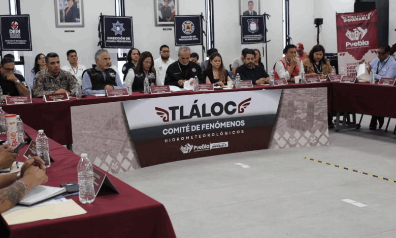 Reporta Gobierno de la Ciudad avance de acciones coordinadas del Comité Tláloc ante temporada de lluvias en Puebla