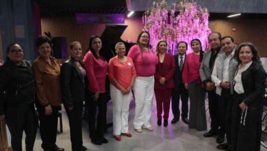 Congreso ilumina árbol de color rosa como símbolo de esperanza y prevención contra el cáncer de mama