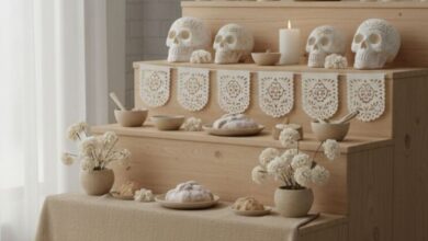 Día de Muertos ofrenda clean look
