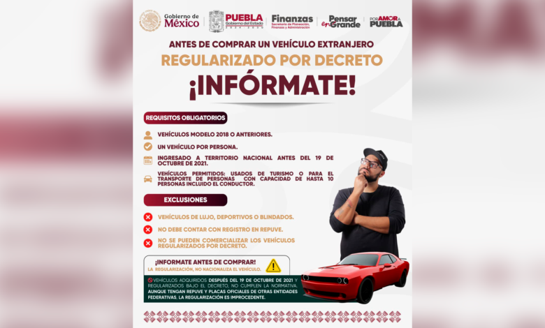 Gobierno de Puebla informa requisitos obligatorios para regularizar