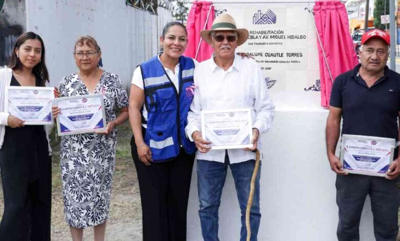 Impulsa Lupita Cuautle la rehabilitación vial en San Francisco Acatepec