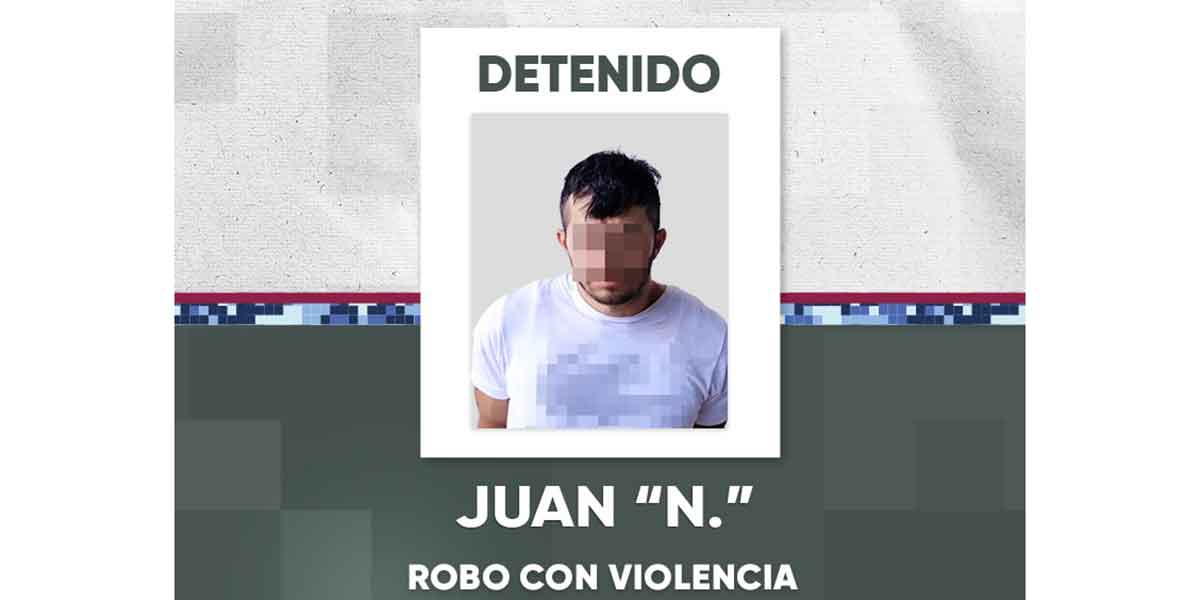 Detiene Policía de la Ciudad a un probable responsable de robo con violencia