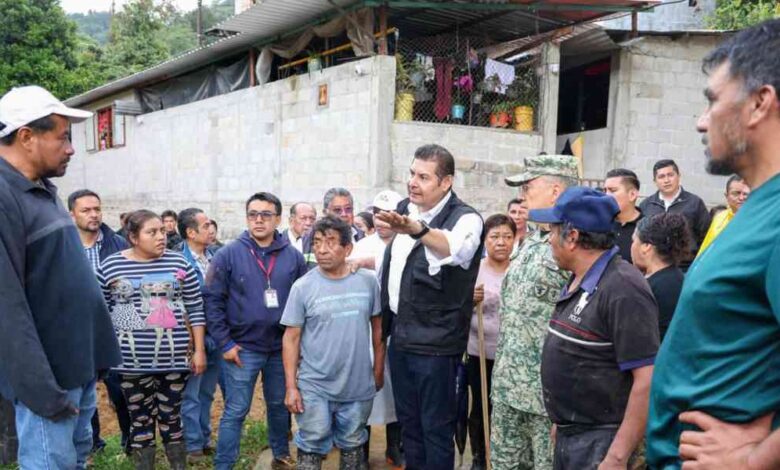 Sube a nueve la cifra de muertos por lluvias en Puebla; Sheinbaum y Armenta refuerzan coordinación
