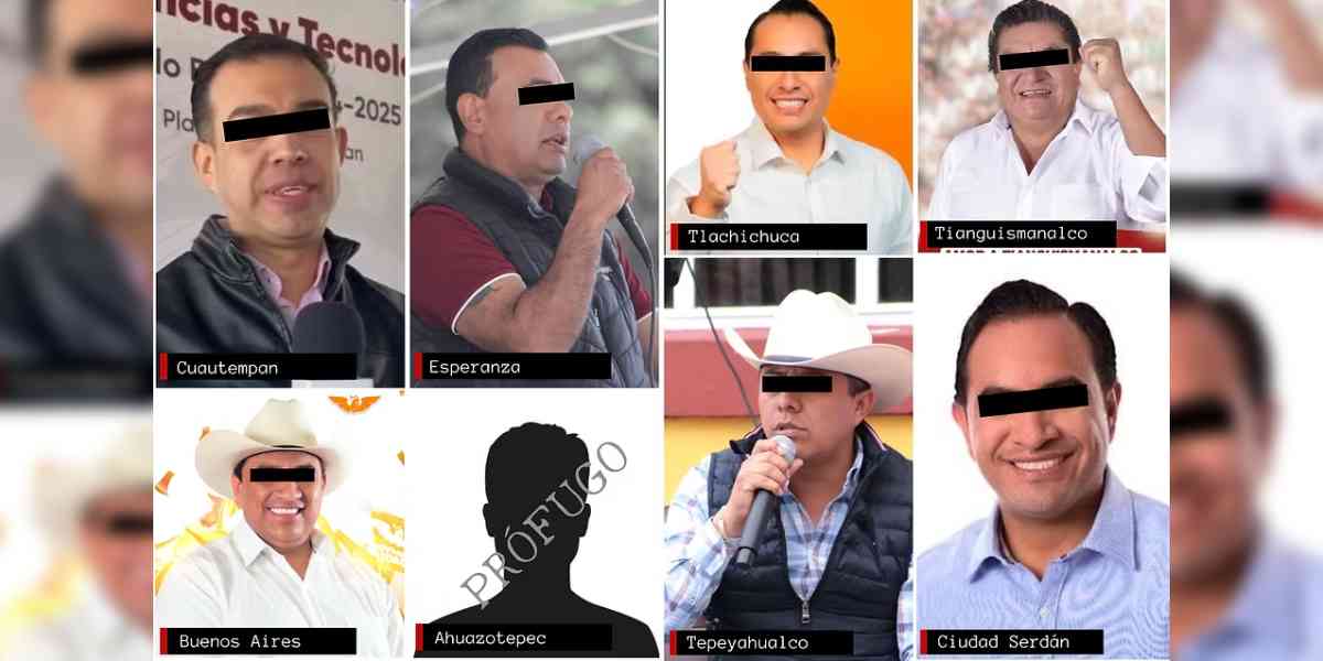 Puebla llega a 7 alcaldes detenidos y 1 prófugo: estos son los municipios y partidos involucrados