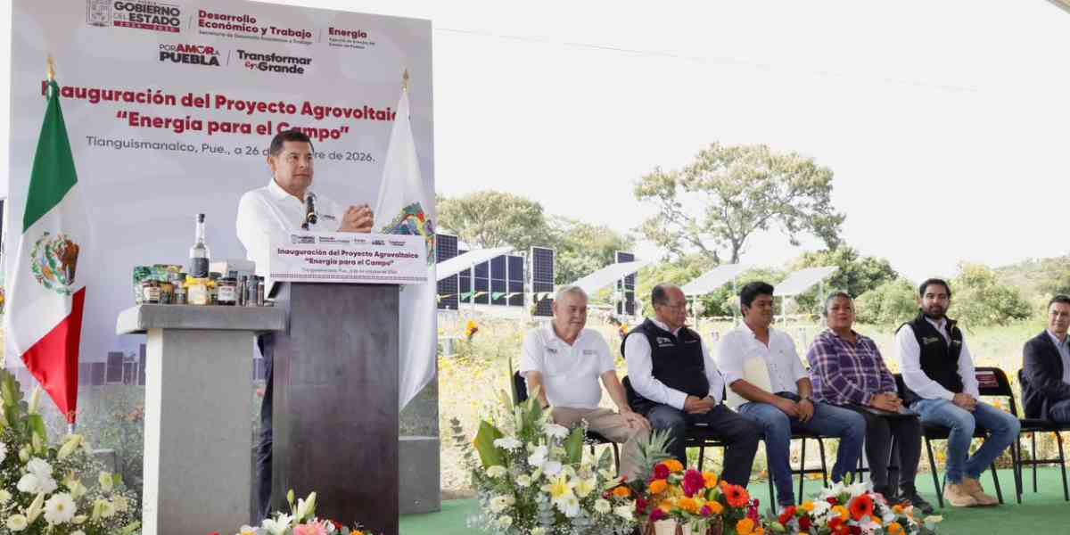 Inauguran sistema agrovoltaico en Puebla; prevén ahorros de 130 mil pesos al año